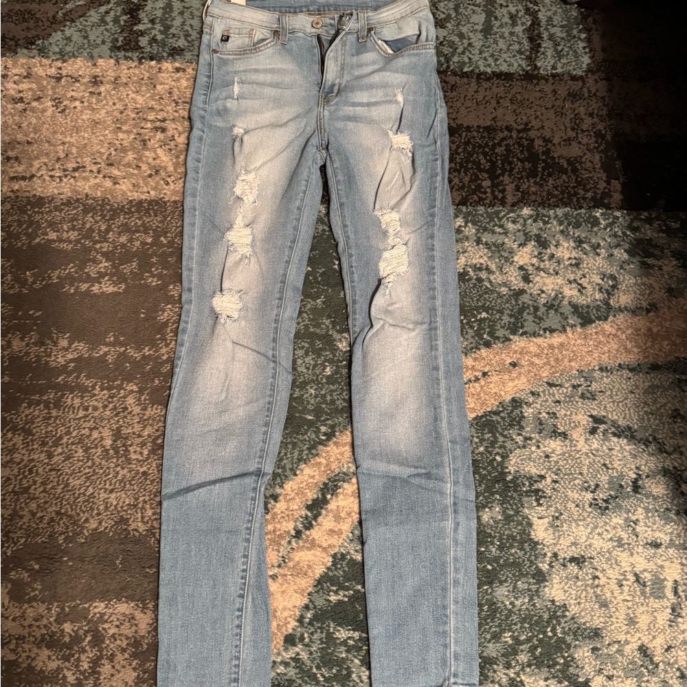 Women's KanCan Light Blue Distressed Jeans sz 27